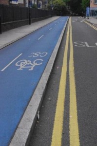 CS3 Raised cycle lane separates us from the cars.