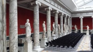 Old statues in replica temple