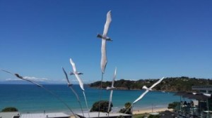 Playing in the Wind by Jay Lloyd Cast aluminium on stainless steel rods