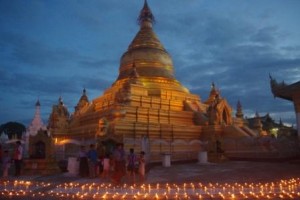 The Pagoda lit