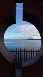 Lake Taupo sculpture view