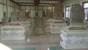Marble inscriptions on modern carved marble plinths