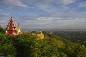 View of Mandalay including where the teak royal palace was before the war
