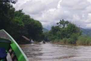 Waiting to go up the rapid