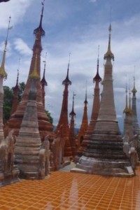 Stupas at the back