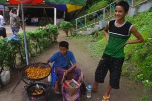 Boys selling street food - The Falls