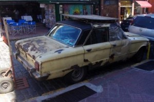 one of many abandoned cars