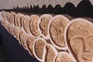 Pottery plaques drying